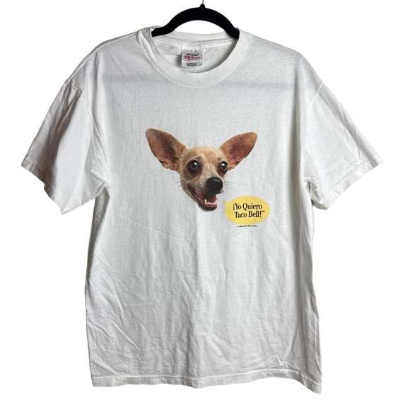 Vintage 1998 Taco Bell Chihuahua T-Shirt – White, Size M - Picture 1 of 7